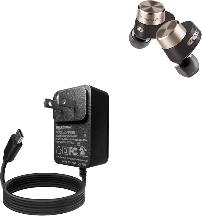 BoxWave Charger Compatible with Bowers &amp Wilkins PI7 - Wall Charger Direct (15W) Rapid Charge Your Device with Built-in 3ft Cable