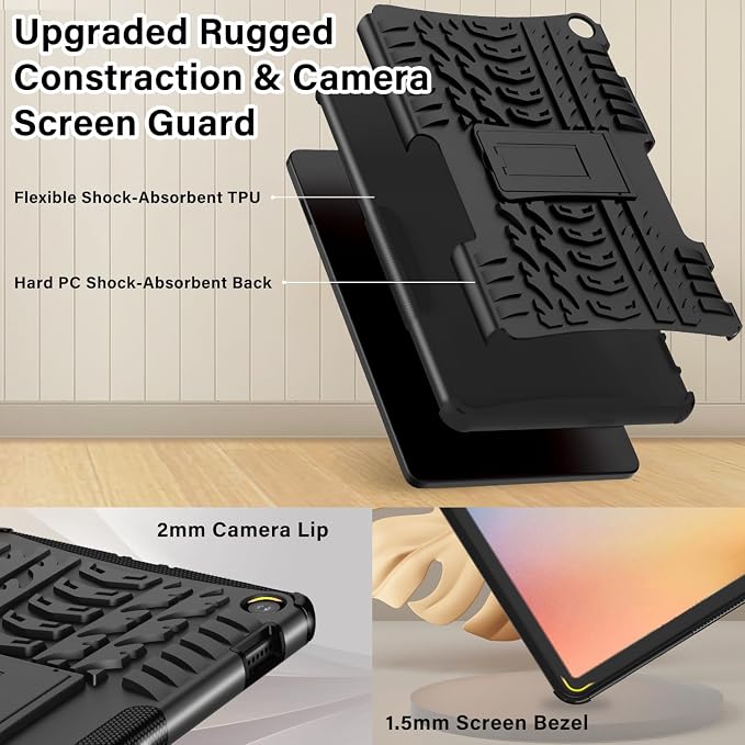 for 2023 Release Tablet Flre HD 10 &amp HD 10 Plus Case | 13th Generation Heavy Duty Dual Layer Shockproof Impact Resistance Protective Case with Kickstand for Kids
