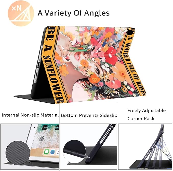 Case for iPad Pro 11 Inch 2022/2021/2020 (4th/3rd/2nd Gen) for iPad Air 5th / 4th Generation 10.9 Inch (2022/2020) Durable Shockproof Protective Cover，Black Woman Queen Afro Design