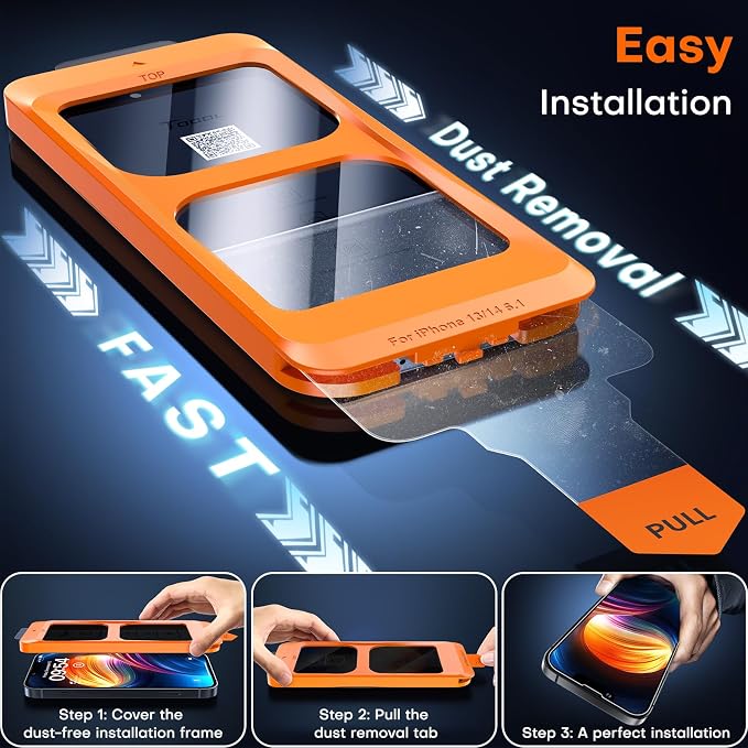 TOCOL for iPhone Air Screen Protector 9H Hardness Military Grade Shatterproof HD Tempered Glass Full Coverage Easy Installation 2 Pack