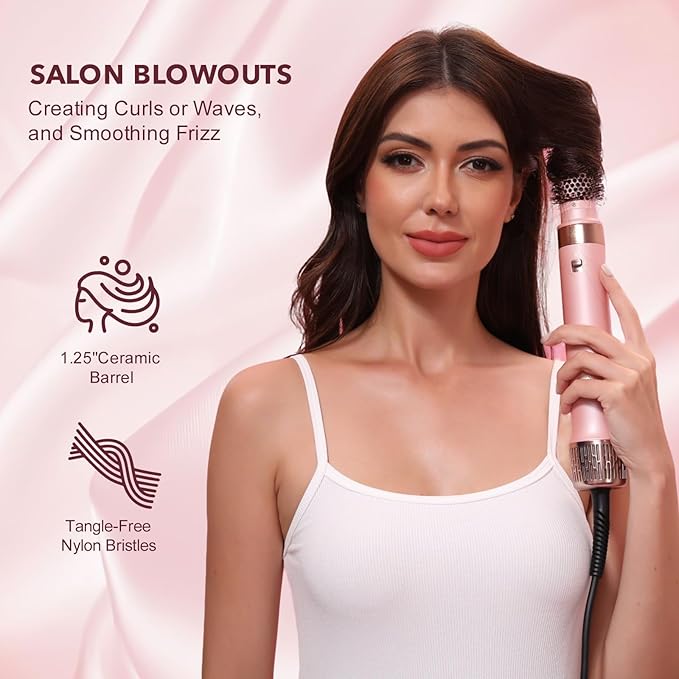 Mythsight Dual Voltage StyleVibe 8-in-1 Air Styler, Hair Dryer & Blow Dryer Brush with Travel Case - Auto Wrap Curls (L/R), Fast Drying, Thermal Brush for Blowouts & Frizz-Free Volume, No Heat Damage