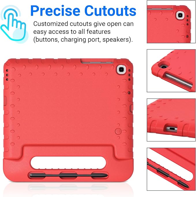 Kids Case for Samsung Galaxy Tab S6 Lite 10.4 Inch with S Pen Holder Black | Fits 2024/2020/2022 Released Shockproof EVA Lightweight Foldable Handle Stand Washable Kids-Friendly