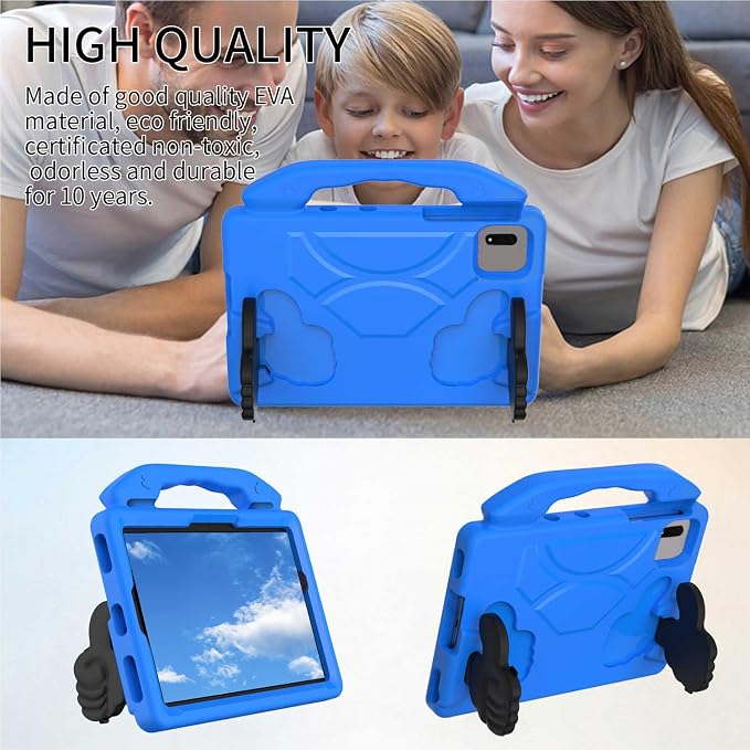 For Samsung Galaxy S11/S10/S9/S9FE/S8/S7 11 EVA Material Light Weight Shockproof Rugged Heavy Duty Thumb Kickstand Tablet Case For Lenovo M11/TAB Idea/Xiaoxin Pad Xiaomi PDA HONOR PAD X8a/X8b (black)