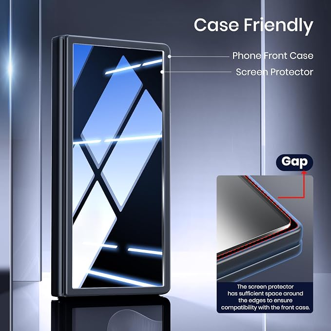 Hoerrye for Samsung Galaxy Z Fold 7 30° Privacy Screen Protector - [with Auto Align Frame Accessories] [2 Pack Inside Flexible TPU Film + 2 Pack Front Tempered Glass] No CreasesNo Bubbles | Auto Alig