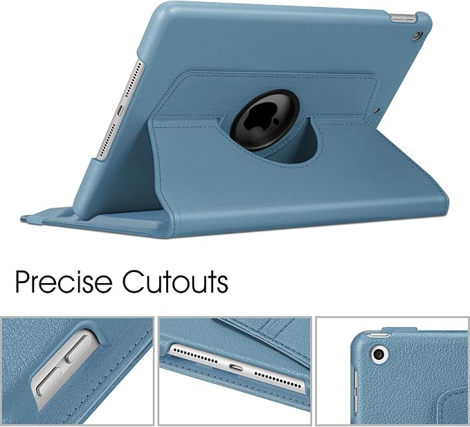 Fintie 360° Rotating Case for iPad 9th / 8th / 7th Generation 10.2 Inch | Swivel Stand Portrait &amp Landscape Viewing Shockproof Cover with Pencil Holder Auto Wake/Sleep Aqua Wave