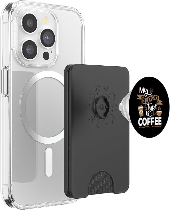 My Blood Group is Coffee - Caffeine Breakfast in The Morning PopSockets Adhesive PopGrip
