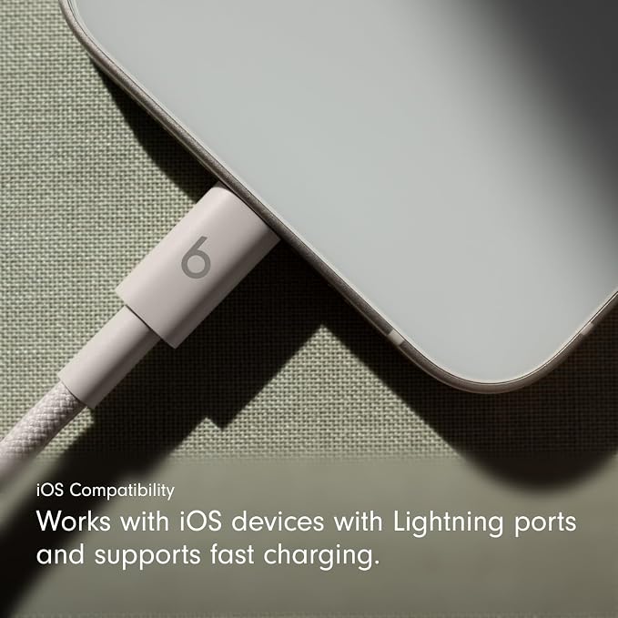 Beats 240W USB-C to USB-C Braided Cable Fast Charging Durable/Tangle Free Compatible with Apple and Android Devices (3 m/10 ft) – Bolt Black