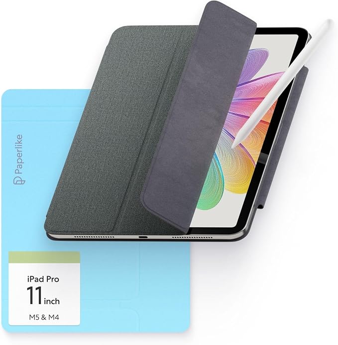 Paperlike® Folio Case for iPad Air 13 (M4M3M2) &amp iPad Pro 12.9 | Slim Magnetic Cover real Textile Surface Supports Apple Pencil Charging &amp Auto Sleep/Wake