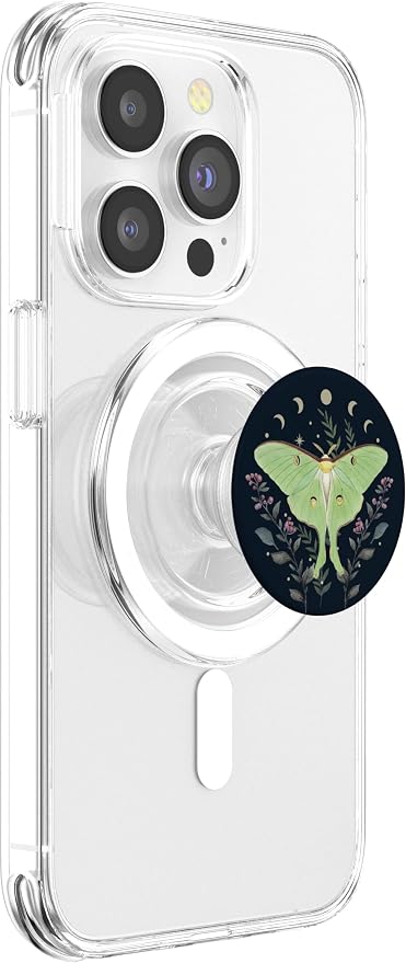 Celestial Moon Moth Butterfly Floral Pattern PopSockets Adhesive PopGrip