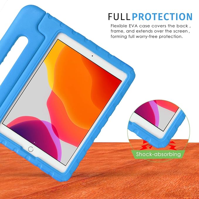 HDE Case for iPad 9th Generation Kids Shockproof Cover 10.2 inch with Handle Stand fits 2021 9th Gen 2020 8th 2019 7th Tablet - Black