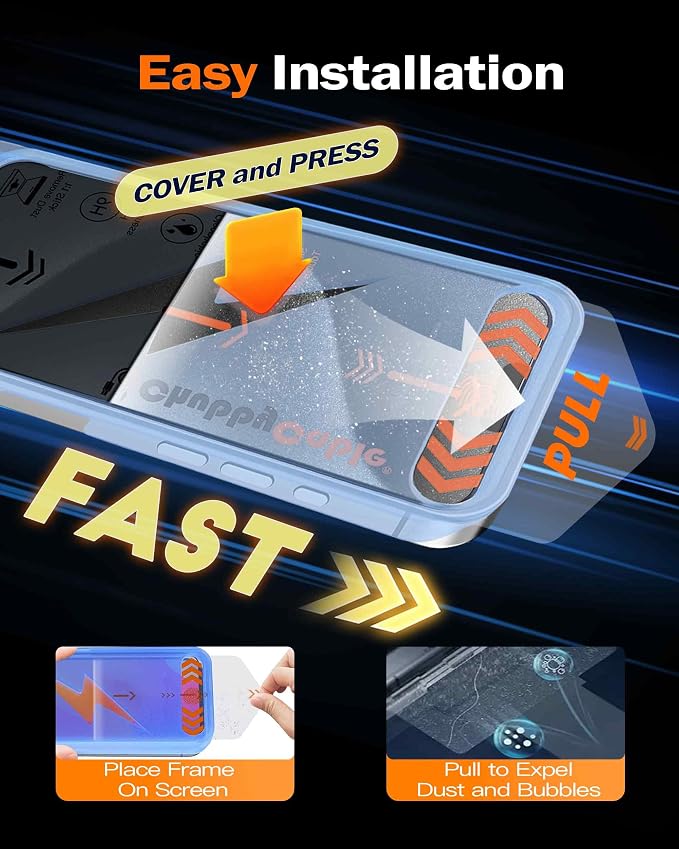 chubbycable 2PCS ChubbyShield Ultra for iPhone 15 360 Privacy Screen Protector Anti-spy Screen Protector Privacy Glass with Ultra-easy Install Box Auto Dust-Elimination &amp Bubble Free