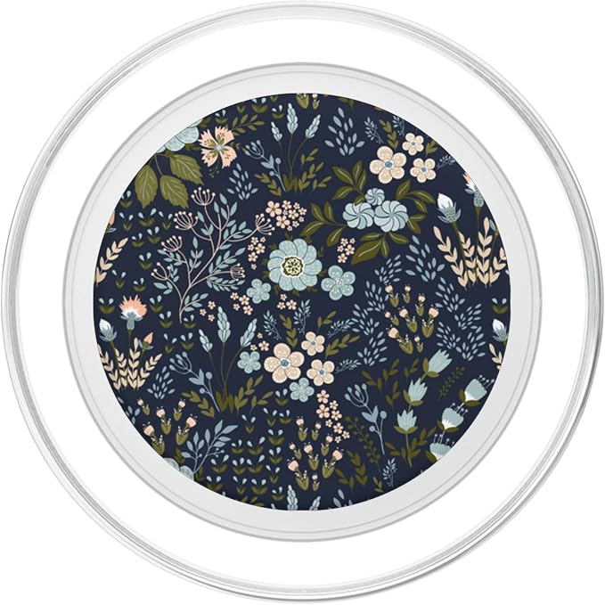Navy Blue and Pink Floral Flower Print PopSockets Adhesive PopGrip