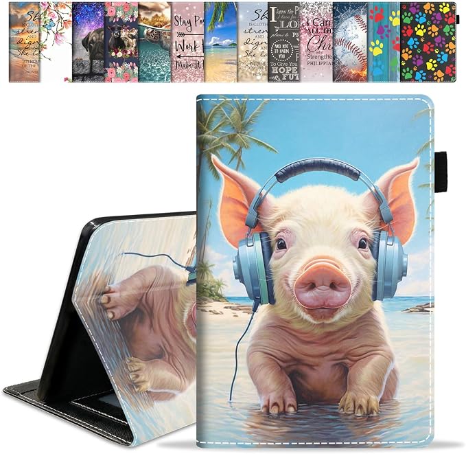 Case for Amazon Fire HD 8/Fire HD 8 Plus Tablet (12th/10th Generation 2024/2022/2020 Release) Premium PU Leather Cover with Auto Sleep Wake African Women