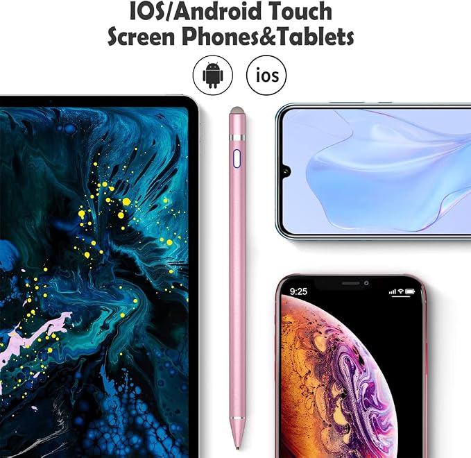 Active Stylus Pen for Touch ScreensDual Pen Tips for iOS &amp Android Drawing &amp WritingHigh Precise Digital Pencil for Apple iPhone 16/15/14/13/12/11/X/8iPad Air/Pro/MiniPhone/Tablet/Sam-sung