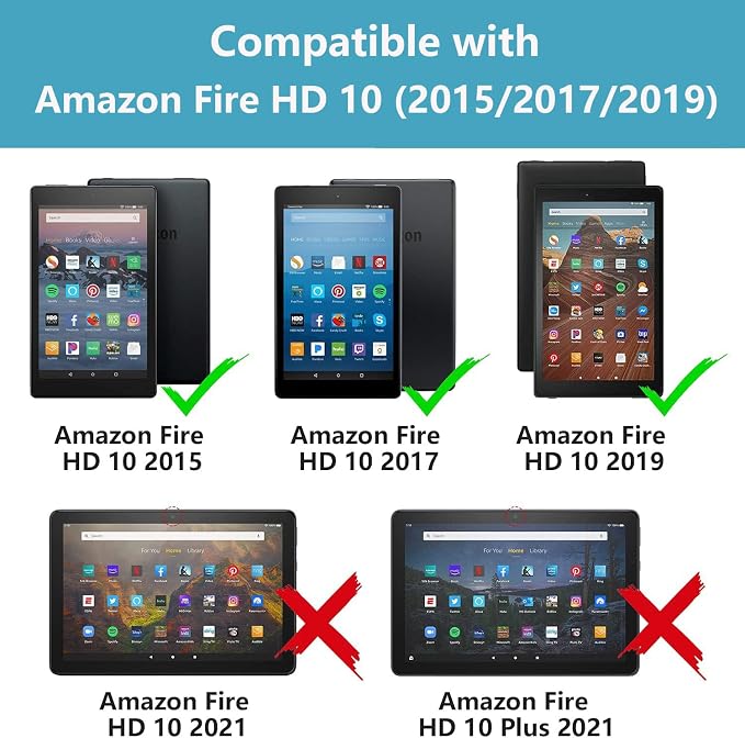 Case for Amazon Fire HD 10 Tablet (9th/7th Generation 2019/2017 Release) Slim PU Leather Cover with Card Slot &amp Auto Wake/Sleep for Fire 10.1 Tablet African American Girl