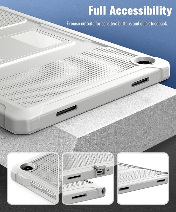 MoKo Shockproof Case Fit Samsung Galaxy Tab A11+ Plus/ A9+ 11 Inch | Full Body Rugged Stand Back Cover with Built-in Screen Protector for Galaxy Tab A11+/ A9+ Tablet Light Gray