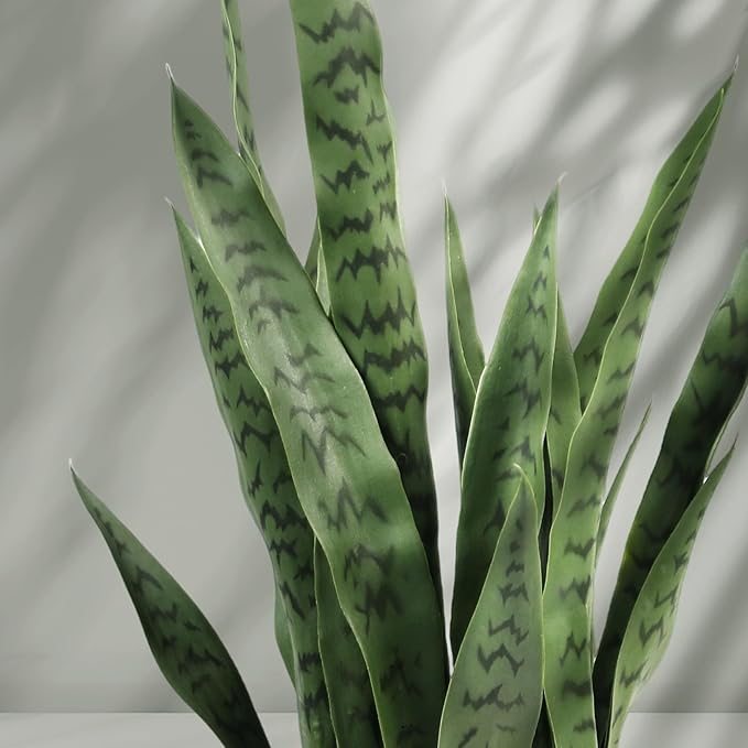 Solution4Patio 3ft Artificial Sansevieria Trifasciata Prain, Tropical Faux Snake Plant, Fake Mother in Law Tongue Plants, Greenery Realistic Houseplant for Home Office Corner Outdoor/Indoor Decor