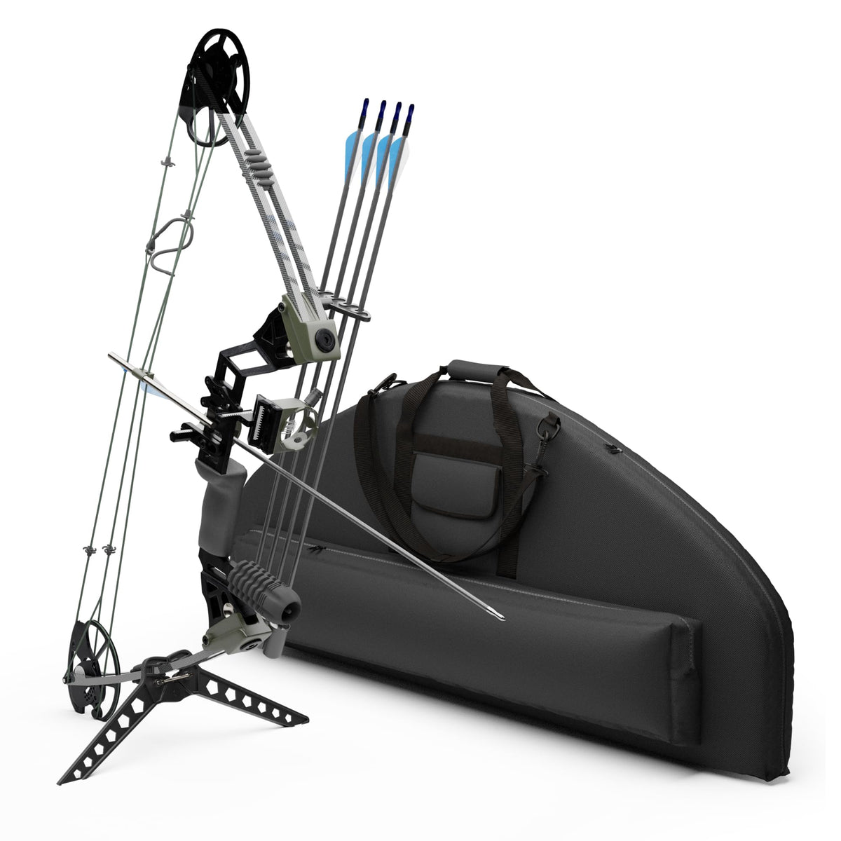 Gespann Soft Bow Case Padded Archery Bag Compound Bow Cases with Arrow Pocket (Black, S)