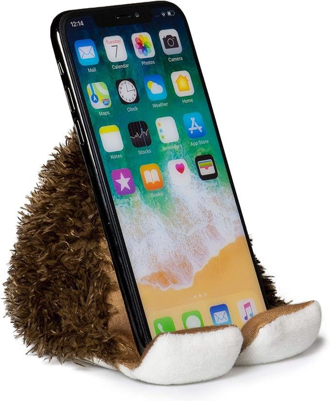 Plusheez Mobile Phone Holder | 2 in 1 Phone Stand with Micro Fibre Wipe | Screen Cleaner | Universal Phone Stand for Kids Children Adults | eReader/Kindle/Smartphone/Small Tablet Compatible (Bird)