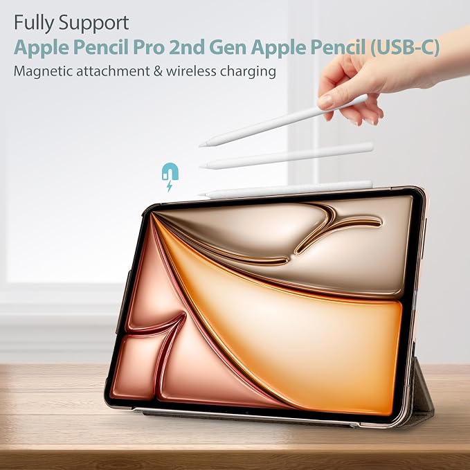 ProCase Smart Case for iPad Air 11-inch M4/M3/M2 &amp Air 10.9 5th/4th Gen | Hard Back Cover with Auto Sleep/Wake Slim Lightweight Case for iPad Air 11 2026/25/24 &amp 10.9 2022/2020-Aqua