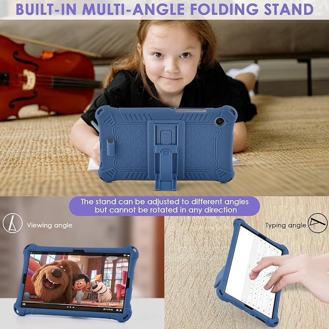 DETUOSI Compatible with Samsung Galaxy Tab A11 8.7 inch 2025 with Shoulder Strap &amp Stylus Pen Soft Silicone Multi-Angle Cover for Samsung Galaxy Tab A9 8.7 inch 2023 Black