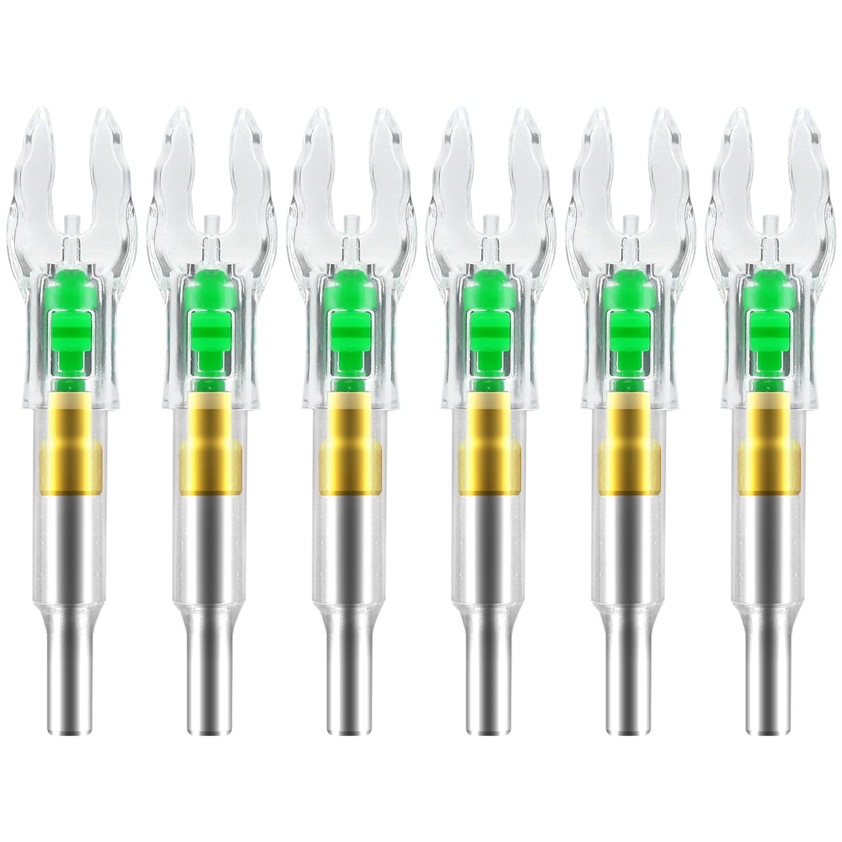 ACDSHOT 6PCS X Lighted Nocks for Arrows with .204 .233 .244 .246 Inside Diameter with H, S, GT Bushings LED Light up Knocks