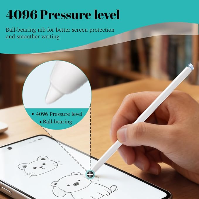 Galaxy S26 Ultra Pen Replacement4096 PressureBlack | 4096 pressuretilt controlpalm rejectionshortcut buttoneraser functionsmooth writingNo Bluetooth