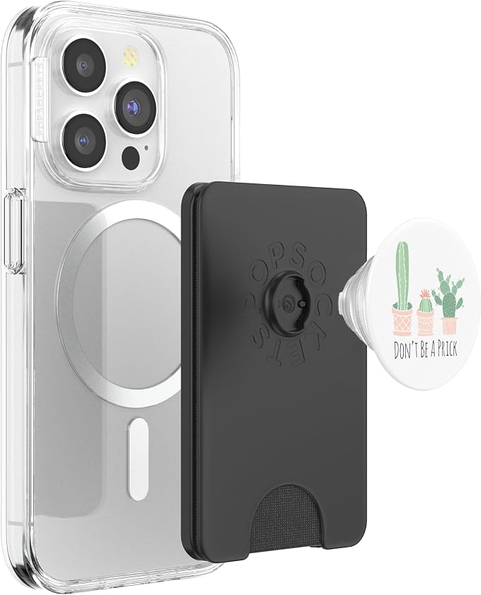 Cactus Don't Be A Prick Funny Western Succulent Cactus White PopSockets Adhesive PopGrip
