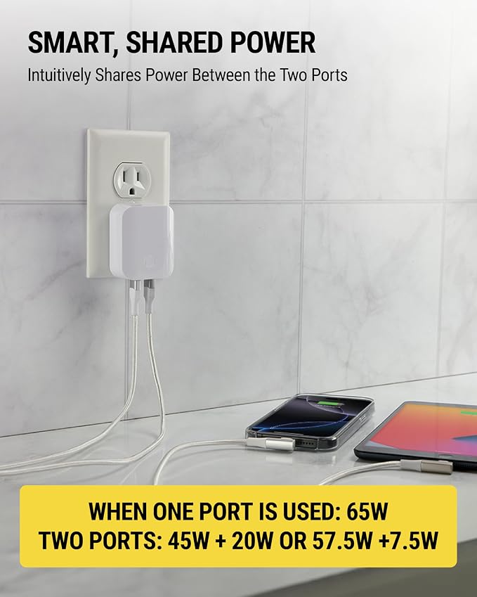 Scosche HPDCA32 PowerVolt 32W Certified Type-C + Type-A Fast Wall Charger Power Delivery 3.0 for ALL USB-C and USB-A Devices in Black