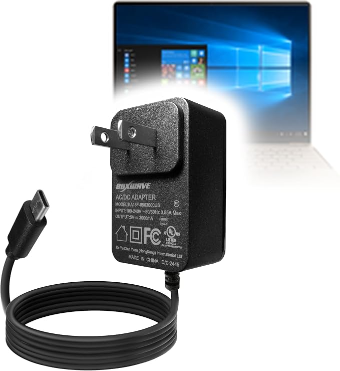 BoxWave Charger Compatible with Huawei MateBook X - Wall Charger Direct (15W) Rapid Charge Your Device with Built-in 3ft Cable