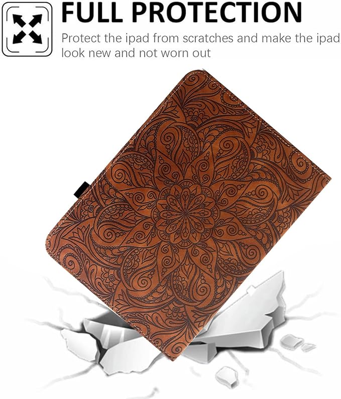 Case for iPad A16 11th Gen 11/10th Gen 10.9 2025/2022Notebook | Black PrintSlim Durable Foldable Stand PU Leather Pencil Holder Card Slot Auto Wake，Auto Sleep