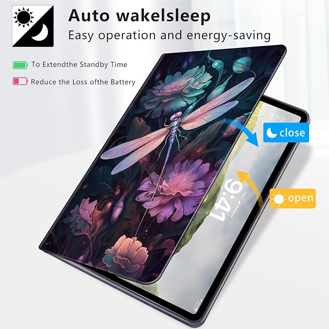 Case for iPad Air 11-inch (M4 2026 / M3 2025 / M2 2024) iPad Air 5th/4th Gen (2022/2020) 10.9 Slim PU Leather Folio Stand &amp Auto Sleep/Wake Protective Smart Cover Tree Fluorescent