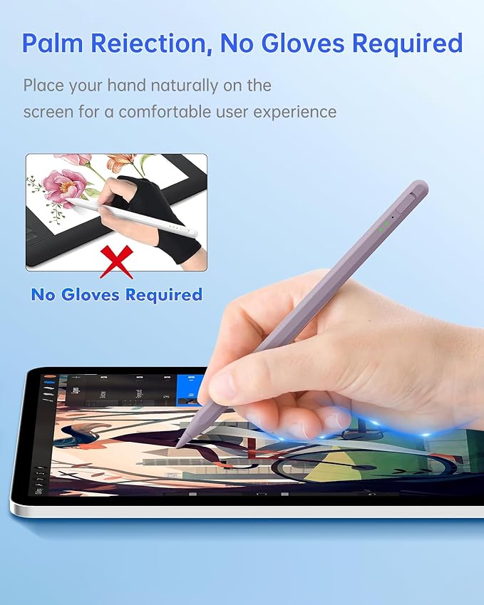 Stylus Pen for iPad with Magnetic Palm Rejection 14-Minute Fast Charging for iPad 6/7/8/9/10 mini 5/6 Air 3/4/5/M2 Pro 11/12.9/M4