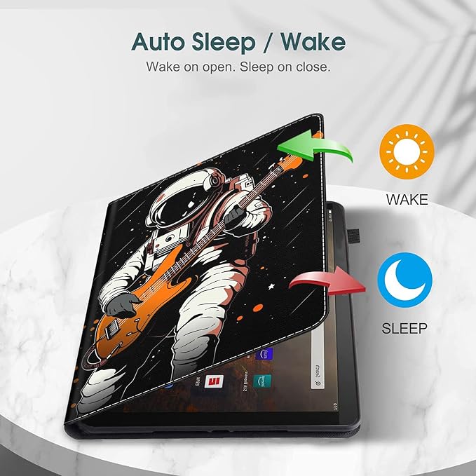 Case for All-New Amazon Fire HD 10 and 10 Plus Tablet (13th/11th Generation 2023/2021 Release) 10.1 Multi-Angle Smart Stand Cover Auto Sleep/Wake Skull and Fire