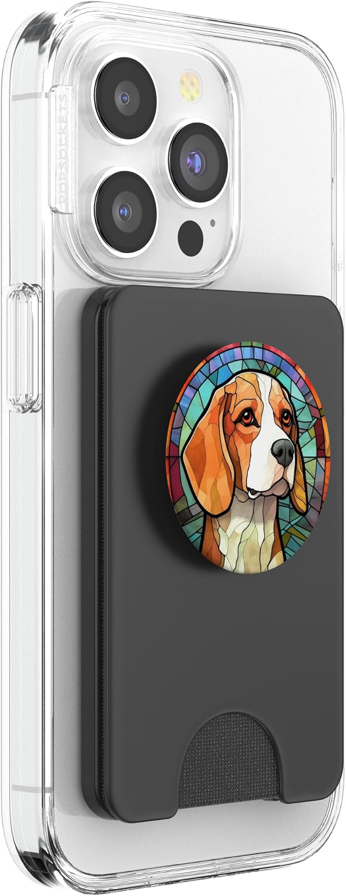 Beagle Dog Stained Glass PopSockets PopGrip for MagSafe