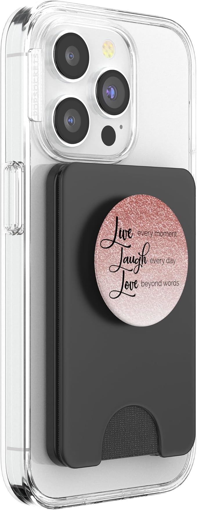 Rose-Gold Live Laugh Love PopSockets Adhesive PopGrip