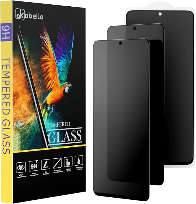 AKABEILA [3 Pack Privacy Screen Protector for Oppo A3 5G Privacy Glass Full Coverage Anti Spy Tempered Glass Protective Film