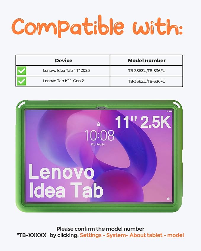 ProCase Kids Case for Lenovo Idea Tab 11 2025/K11 Gen 2 (TB-336ZU/TB-336FU) Shockproof Lightweight Tablet Cover with 360° Rotating Handle &amp Stand -Blue