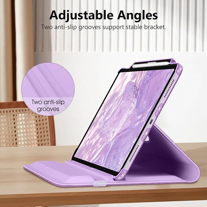 Fintie Rotating Case for iPad Air 13-inch M4/M3/M2 (2026/2025/2024) | 360° Swivel Stand Landscape &amp Portrait Viewing Shockproof Protective Cover Pencil Holder Auto Sleep/Wake Black
