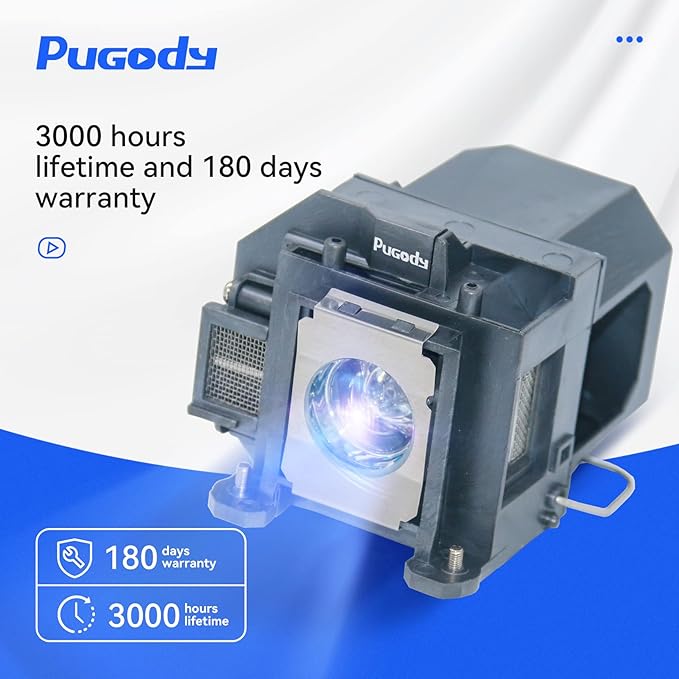Pugody ELPLP57/V13H010L57 Replacement Projector Lamp Bulb for Epson brightlink 450wi 455wi Powerlite 450w 450wi 460 EB-440w EB-450W EB-450Wi EB-455Wi EB-460 EB-460i EB-465i H318a H343a with Housing