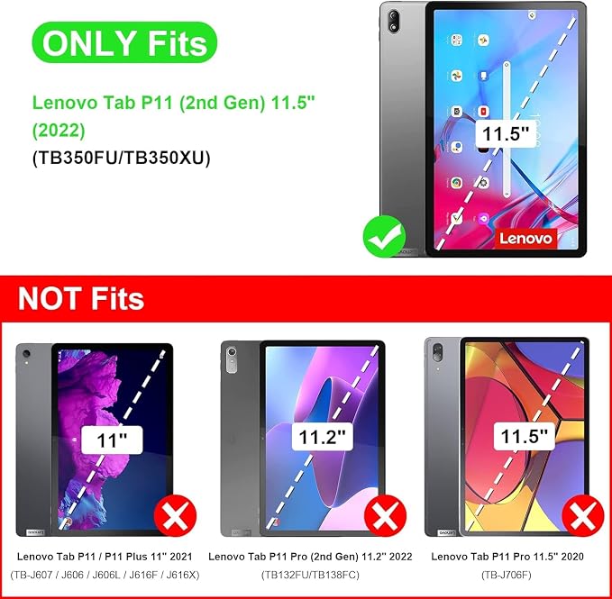 Case for Lenovo Tab M11/Tab K11 LTE 11 2024 Cover (Model:TB330FU) Magnetic PU Leather Folio Adjustable Stand Case Foldable Card Holder Multi-Angle Lenovo Tab M11Black