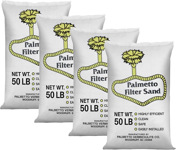Palmetto 4 Pack Swimming Pool Filter Sand, 50 lb Bag – Natural Silica
