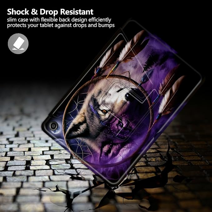American Flag Deer Pattern Case for All-New Amazon Kindle Fire 7 Inch Tablet (9th/7th/5th Generation 2019/2017/2015 Release)360 Degree Rotating Stand Protective Cover with Auto Sleep/Wake