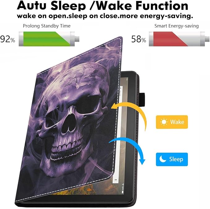 Case for Amazon Kindle Fire HD 8/Fire HD 8 Plus Tablet (12th/10th Generation 2024/2022/2020 Release) - PU Leather Folio Cover with Smart Auto Wake/Sleep Bald Eagle