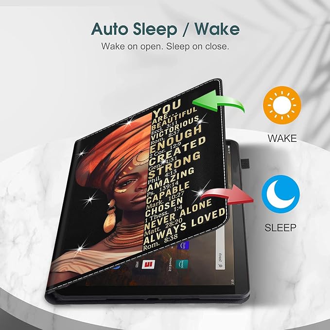 Case for Amazon Fire Max 11 Tablet (13th Generation 2023 Release) Multi-Angle Smart Stand Cover Auto Sleep/Wake for Fire 11 Max Tablet，African American Women Inspirational Quotes