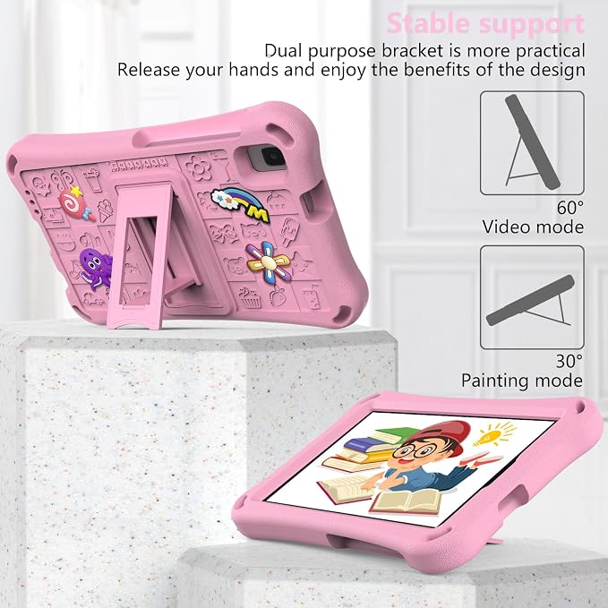 Case for iPad 10.2 Inch 2021/2020/2019/ iPad Pro 10.5 Inch/Air 3rd Gen (2019) Shoulder Strap Kickstand Children Friendly Anti-Scratch Shockproof Case Lightpurple