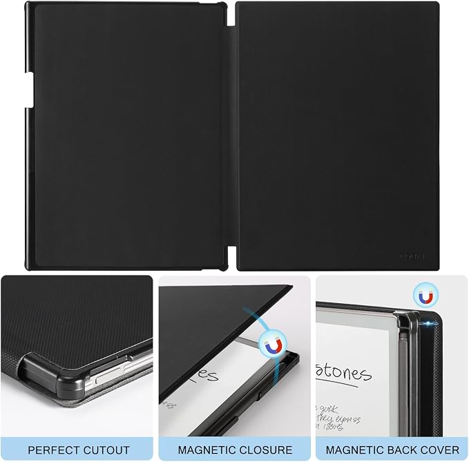 CoBak Stand Case for Remarkable Paper Pro Tablet 11.8 with Hand Strap | Auto Sleep/Wake Folio Lightweight Protective Cover with Pen Holder and Nibs Holder for 11.8 inch 2024 Released (Notebook)
