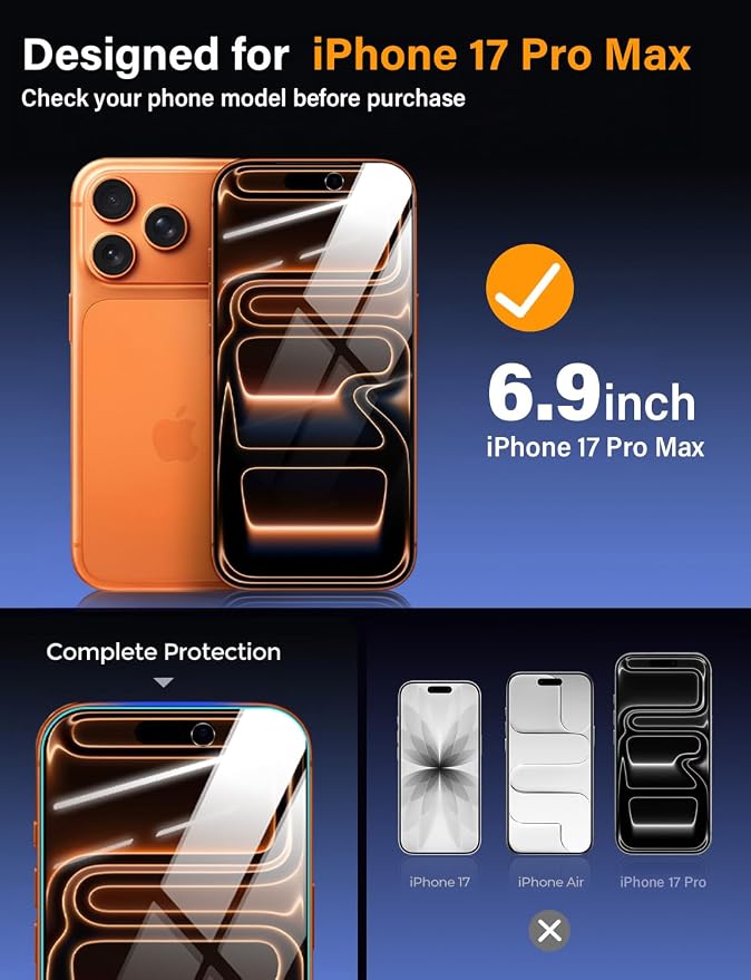 X-level 2 Pack for iPhone 17 Screen Protector with Alignment Frame Anti-Scratch Case FriendlyEasy InstallationTempered Glass Transparent HD for iPhone 17 6.3 Clear Film