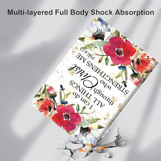 Philippians 4-13 Christian Sunflower iPad 9th/8th/7th Gen 2021/2020/2019 10.2 Inch Case - Standing Cover with Auto Sleep/Wake