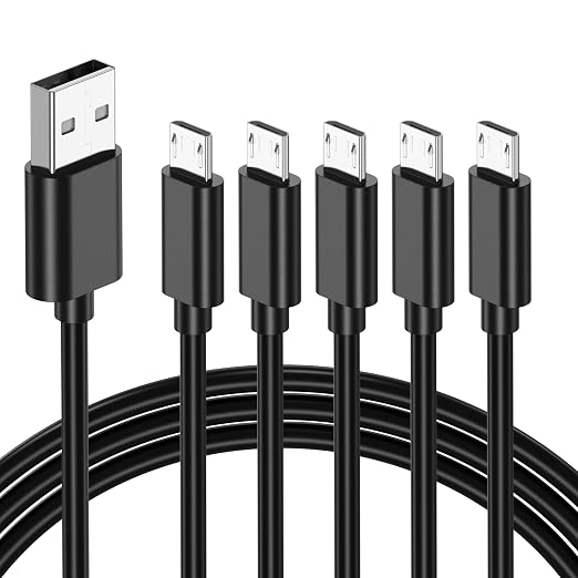 3.3FT Micro USB Cable for Old Android Phones/Headphones Charger 5Pack 60W USB A to Micro USB Cable for Samsung Galaxy S6/S7 J7 Edge Note 5 PS4/PS3 Controller Kindle Charger Cable Replacement MP3